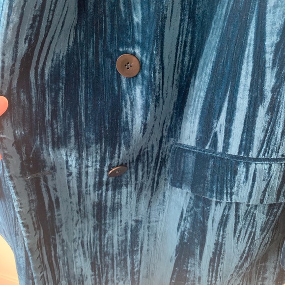 NWT Zara velvet turquoise blazer women’s large - Picture 8 of 16